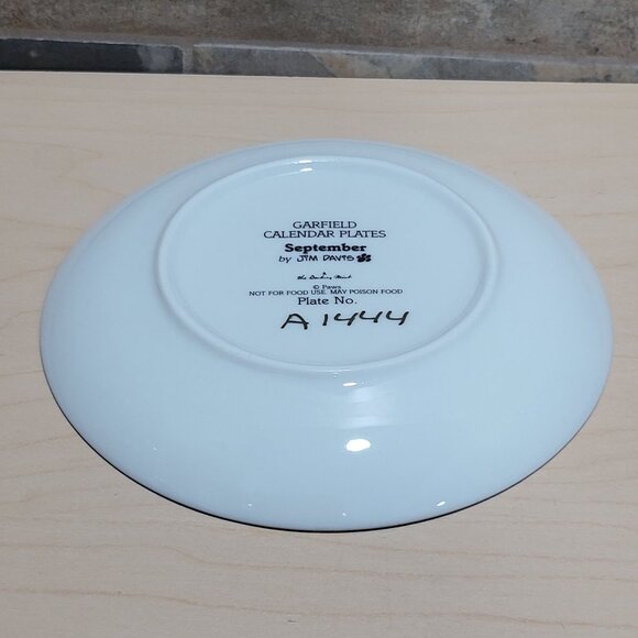 Garfield Calendar September Plate Jim Davis Plate No A 1444 Danbury Mint - Picture 13 of 14